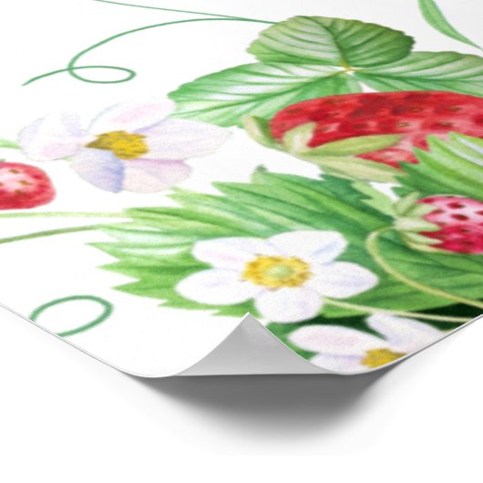 Berry Sweet Strawberry Baby Dusche Willkommen Poster (Ecke)