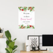 Berry Sweet Strawberry Baby Dusche Willkommen Poster (Heimbüro)