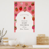 Berry Sweet Strawberry Baby Dusche Willkommen Poster (Küche)