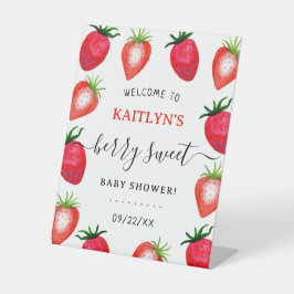 Berry Sweet Strawberry Baby Dusche Willkommen Sockelschild