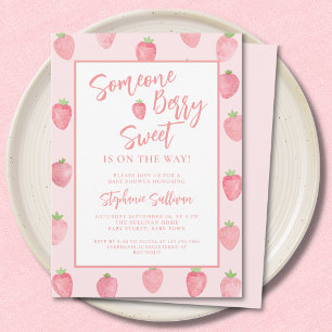 Berry Sweet Strawberry Baby-Einweihungsparty Einladung
