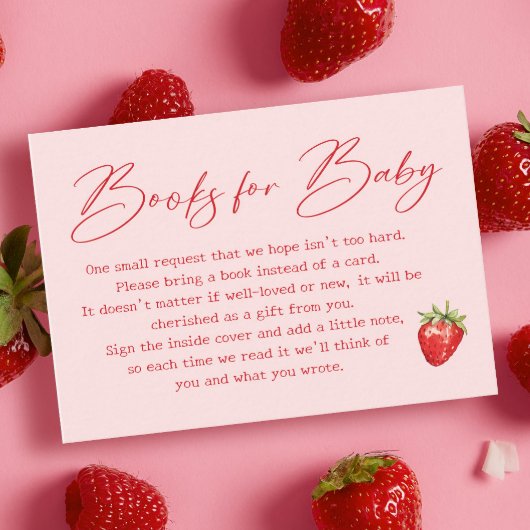 Berry Sweet Strawberry Baby Showbucher Begleitkarte