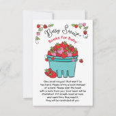 Berry Sweet Strawberry Baby Showbücher für Baby Einladung (Vorderseite)