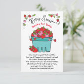 Berry Sweet Strawberry Baby Showbücher für Baby Einladung (Stehend Vorderseite)