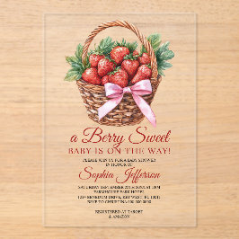 Berry Sweet Strawberry Baby Shower Acryleinladungen