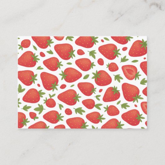 Berry Sweet Strawberry Baby Shower Begleitkarte (Rückseite)