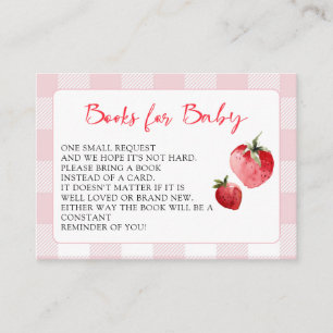 Berry Sweet Strawberry Baby Shower Buchwunsch Begleitkarte