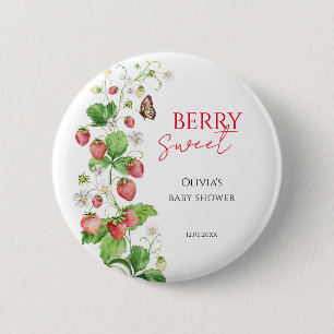 Berry Sweet Strawberry-Baby-Shower Button