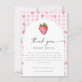 Berry Sweet Strawberry Baby Shower Danke Karte (Vorderseite)