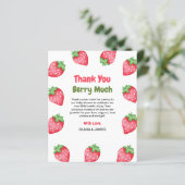 Berry Sweet Strawberry Baby Shower Danke Karte (Stehend Vorderseite)
