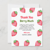 Berry Sweet Strawberry Baby Shower Danke Karte (Vorderseite)