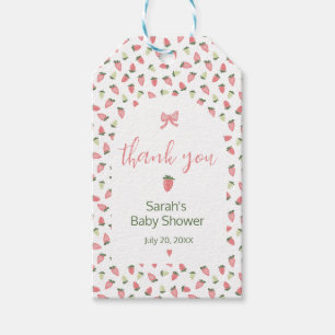 Berry Sweet Strawberry Baby Shower Dankeschön Geschenkanhänger