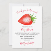 Berry Sweet Strawberry Baby Shower Dankeskarte (Vorderseite)