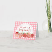 Berry Sweet Strawberry Baby Shower Dankeskarte (Vorderseite)