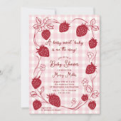 Berry Sweet Strawberry Baby Shower Einladung (Vorderseite)