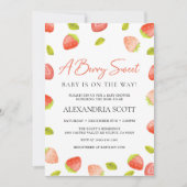 Berry Sweet Strawberry Baby Shower Einladung (Vorderseite)