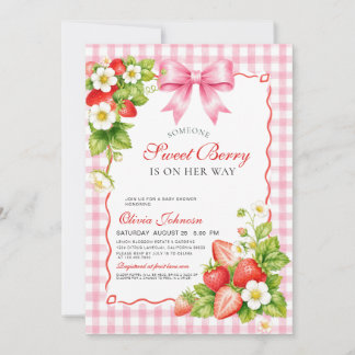 Berry Sweet Strawberry Baby Shower Einladung