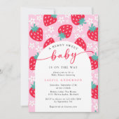 Berry Sweet Strawberry Baby Shower Einladung (Vorderseite)