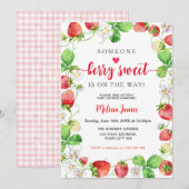 Berry Sweet Strawberry Baby Shower Einladung (Vorne/Hinten)