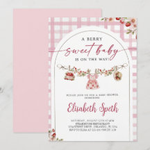 Berry Sweet Strawberry Baby Shower Einladung
