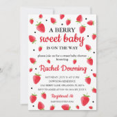 Berry Sweet Strawberry Baby Shower Einladung (Vorderseite)