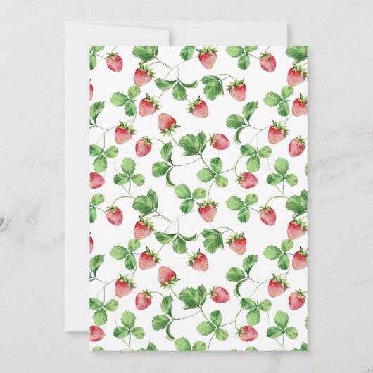 Berry Sweet Strawberry Baby Shower Einladung (Rückseite)