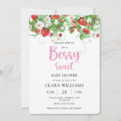 Berry Sweet Strawberry Baby Shower Einladung (Vorderseite)