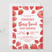 Berry Sweet Strawberry Baby Shower Einladung (Vorderseite)