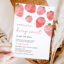 Berry Sweet Strawberry Baby Shower Einladung