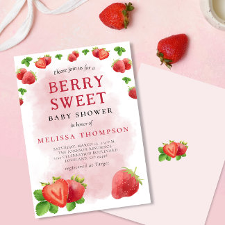 Berry Sweet Strawberry Baby Shower Einladung