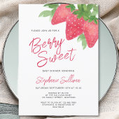 Berry Sweet Strawberry Baby Shower Einladung