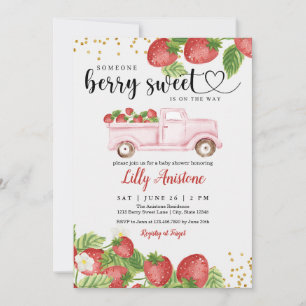 Berry Sweet Strawberry Baby Shower Einladung