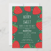 Berry Sweet Strawberry Baby Shower Einladung (Vorderseite)