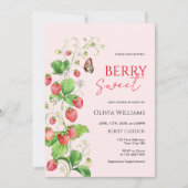 Berry Sweet Strawberry Baby Shower Einladung (Vorderseite)