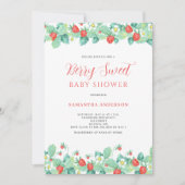Berry Sweet Strawberry Baby Shower Einladung (Vorderseite)