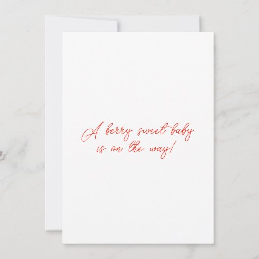 Berry Sweet Strawberry Baby Shower Einladung (Rückseite)