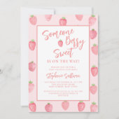 Berry Sweet Strawberry Baby Shower Einladung (Vorderseite)