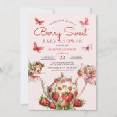 Berry Sweet Strawberry Baby Shower Einladung (Vorderseite)