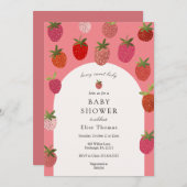 Berry Sweet Strawberry Baby Shower Einladung (Vorne/Hinten)