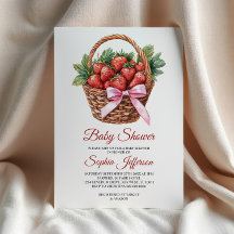 Berry Sweet Strawberry Baby Shower-Einladung