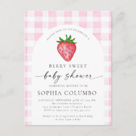 Berry Sweet Strawberry Baby Shower Einladung Postkarte