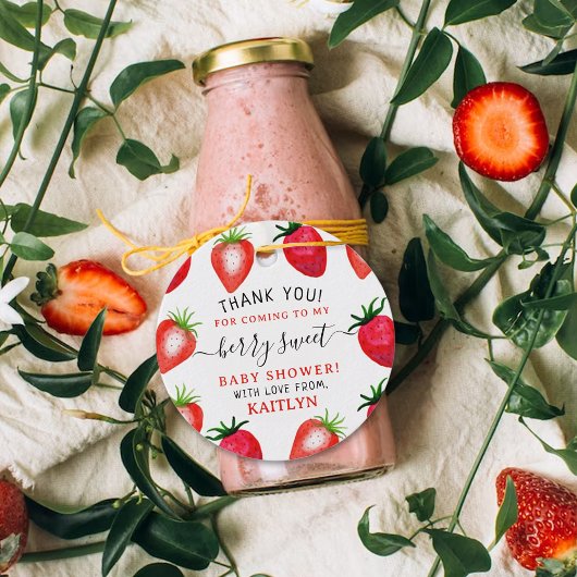 Berry Sweet Strawberry Baby Shower Geschenkanhänger