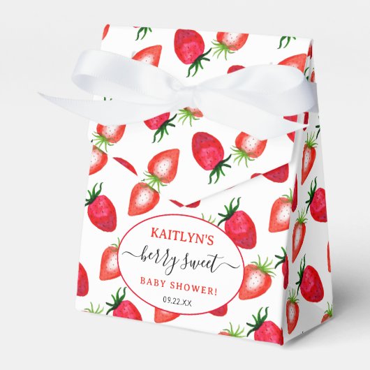 Berry Sweet Strawberry Baby Shower Geschenkschachtel (Vorderseite)