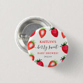 Berry Sweet Strawberry Baby Shower Gevor Button (Vorne & Hinten)