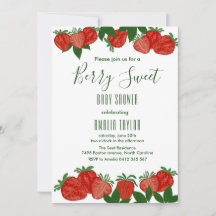 Berry Sweet Strawberry Baby Shower Girl