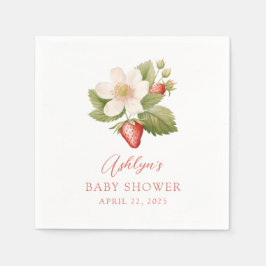Berry Sweet Strawberry Baby Shower Napkin Serviette