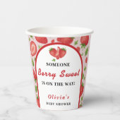Berry Sweet Strawberry Baby Shower Pappbecher (Vorderseite)