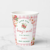 Berry Sweet Strawberry Baby Shower Pappbecher (Vorderseite)