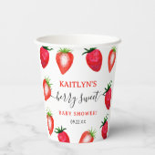 Berry Sweet Strawberry Baby Shower Pappbecher (Rückseite)