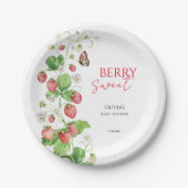 Berry Sweet Strawberry Baby Shower Pappteller (Vorderseite)